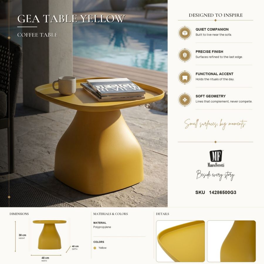 Tavolinetto gea giallo cm 48x48x38