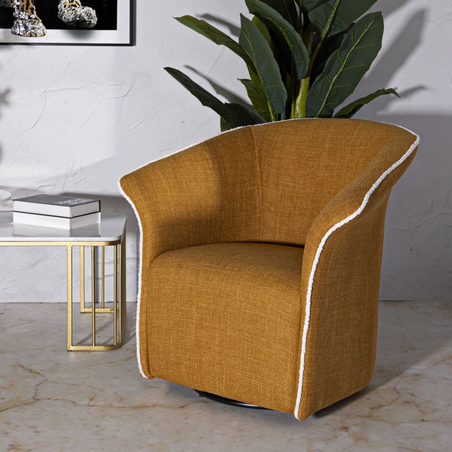 Poltrona girevole siena senape cm 83,5x66x80 (seduta altezza cm 42)