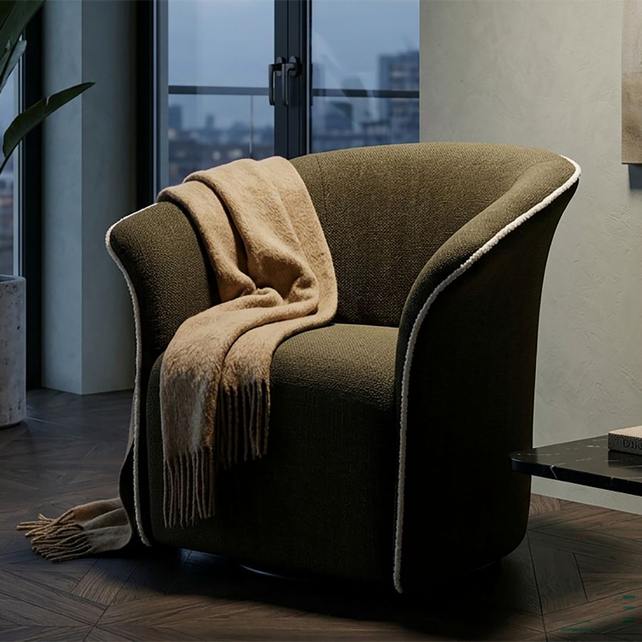 Poltrona girevole siena verde cm 83,5x66x80 (seduta altezza cm 42)