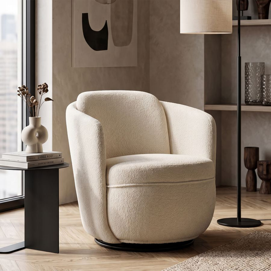 Poltrona girevole torino crema cm 70x72x75 (altezza seduta cm 44,5)
