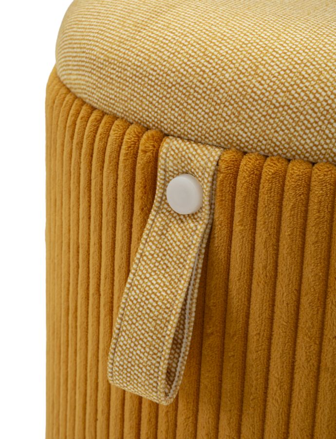 Puff c/contenitore bolzano senape set 2 pz cm ø 38x38-32x28