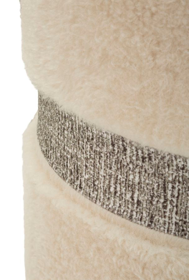 Puff c/contenitore saint-moritz crema set 2 pz cm ø 40x47-32x38