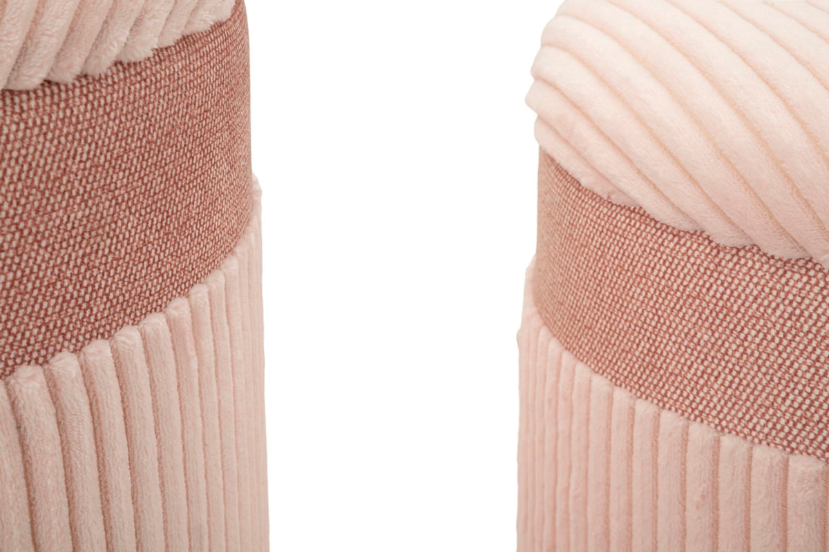 Puff c/contenitore cortina rosa set 3 pz cm ø 40,5x49,5-35x42-31x38