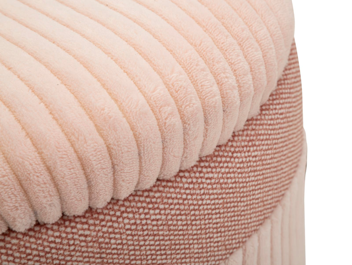 Puff c/contenitore cortina rosa set 3 pz cm ø 40,5x49,5-35x42-31x38