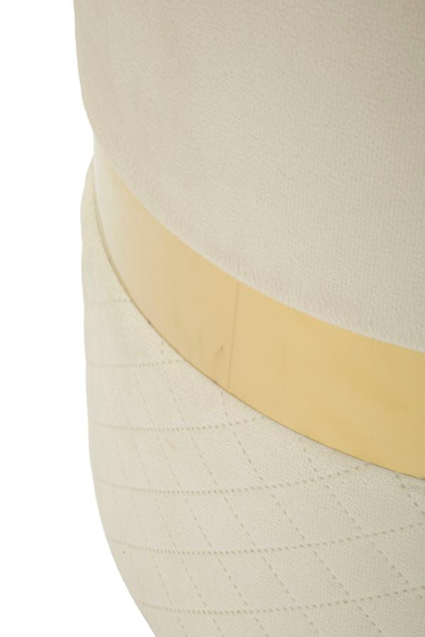 Puff c/contenitore sheffild crema set 2 pz cm ø 37x42-28x35