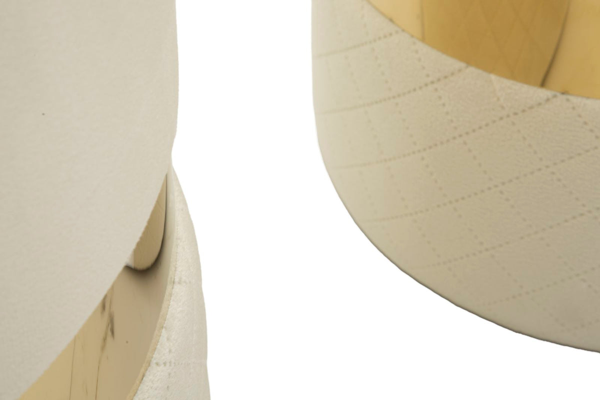 Puff c/contenitore sheffild crema set 2 pz cm ø 37x42-28x35
