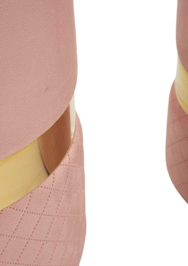 Puff c/contenitore sheffild rosa set 2 pz cm ø 37x42-28x35