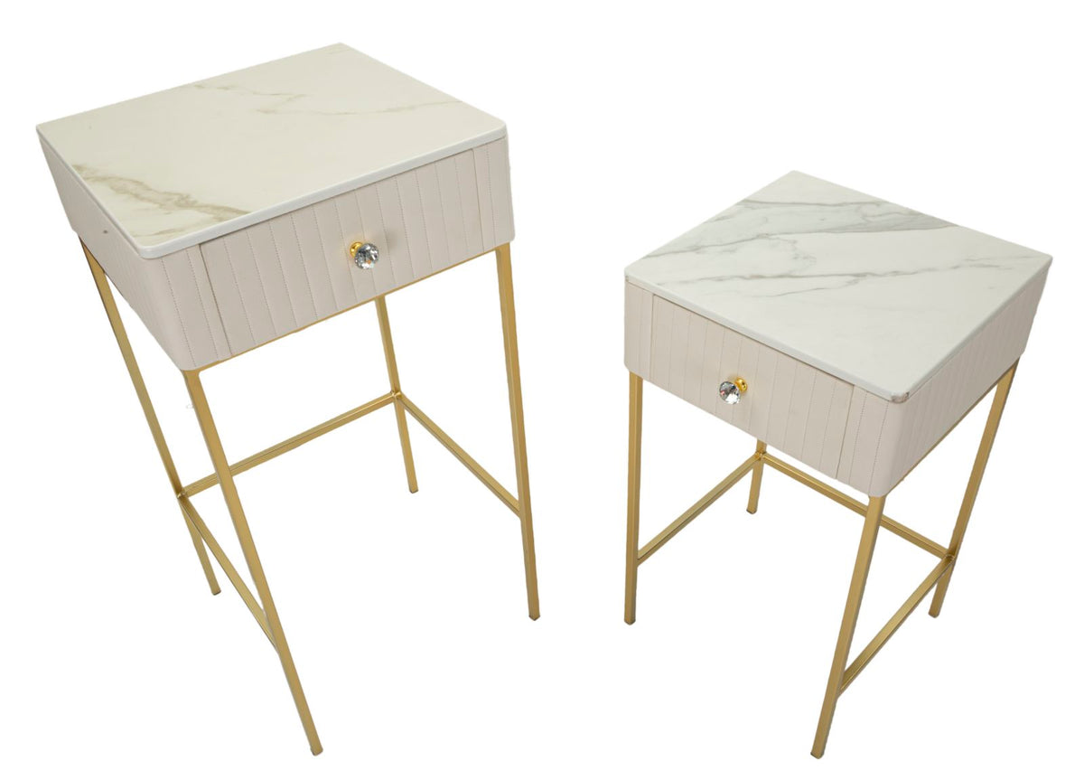Tavolinetti alti wedding quadrati set 2 pz cm ø 45x90-40x70