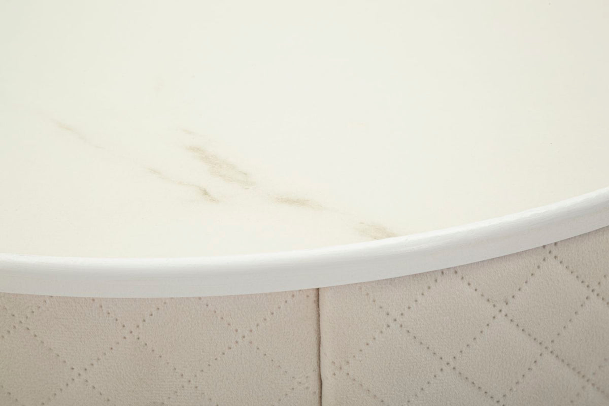 Comodino/toletta c/puff vellit crema cm ø 52x70 - ø 36x39