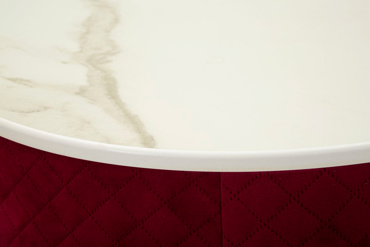 Comodino/toletta c/puff vellit rosso cm ø 52x70 - ø 36x39