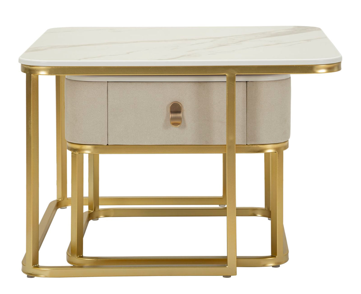 Tavoli da caffe' beauty coppia cm 70x70x48-50x50x43,5