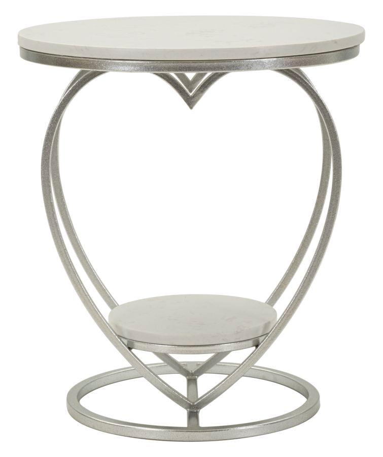 Tavolinetto heart argento cm ø 40x45,5