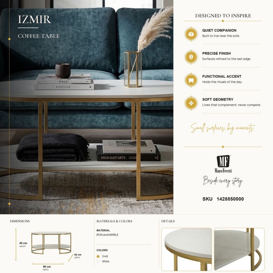 Tavolo da caffe' izmir cm 90x60x45