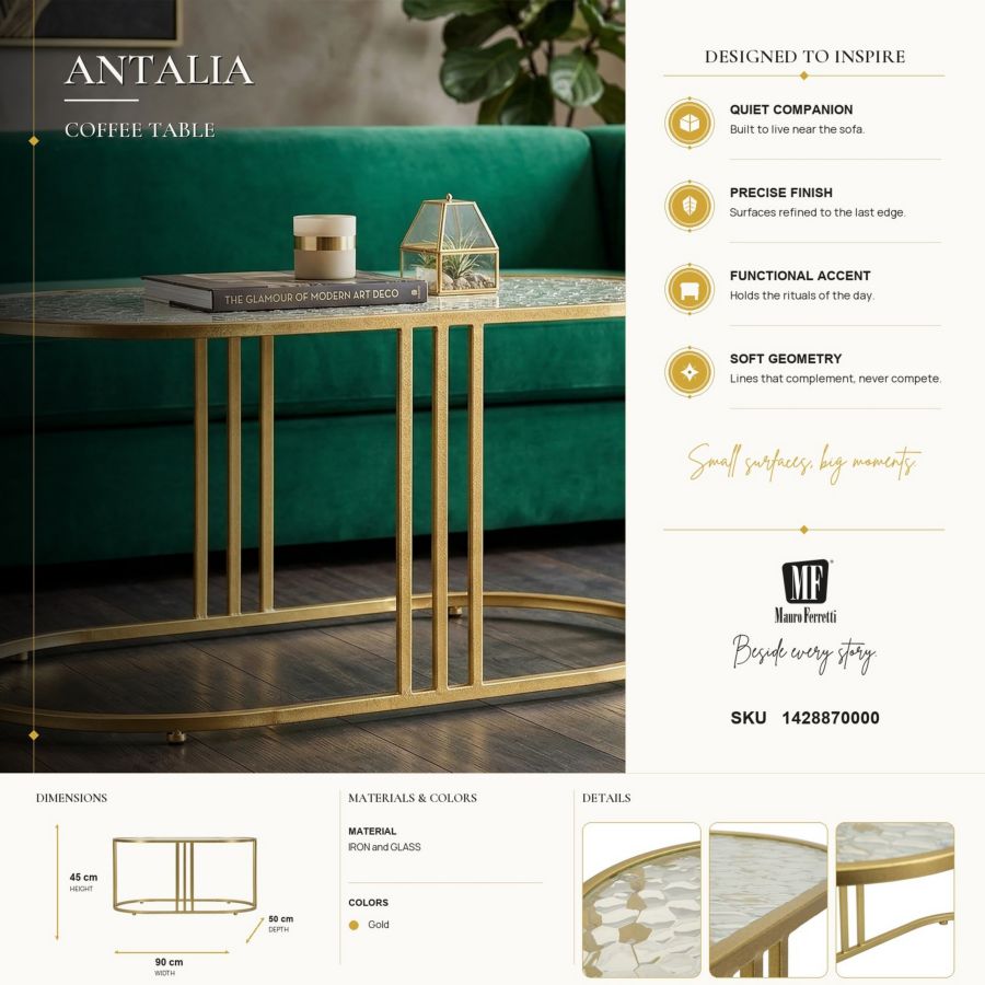 Tavolo da caffe' antalia cm 90x50x45