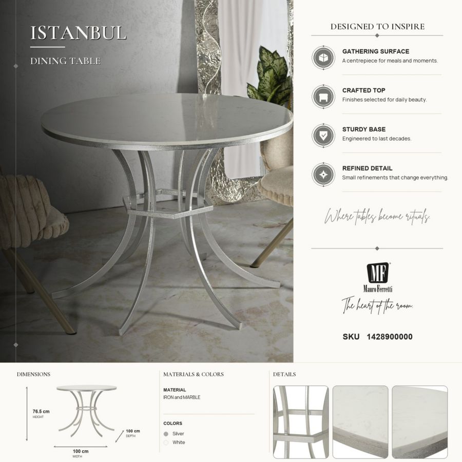 Tavolo da pranzo istanbul cm ø 100x76,5