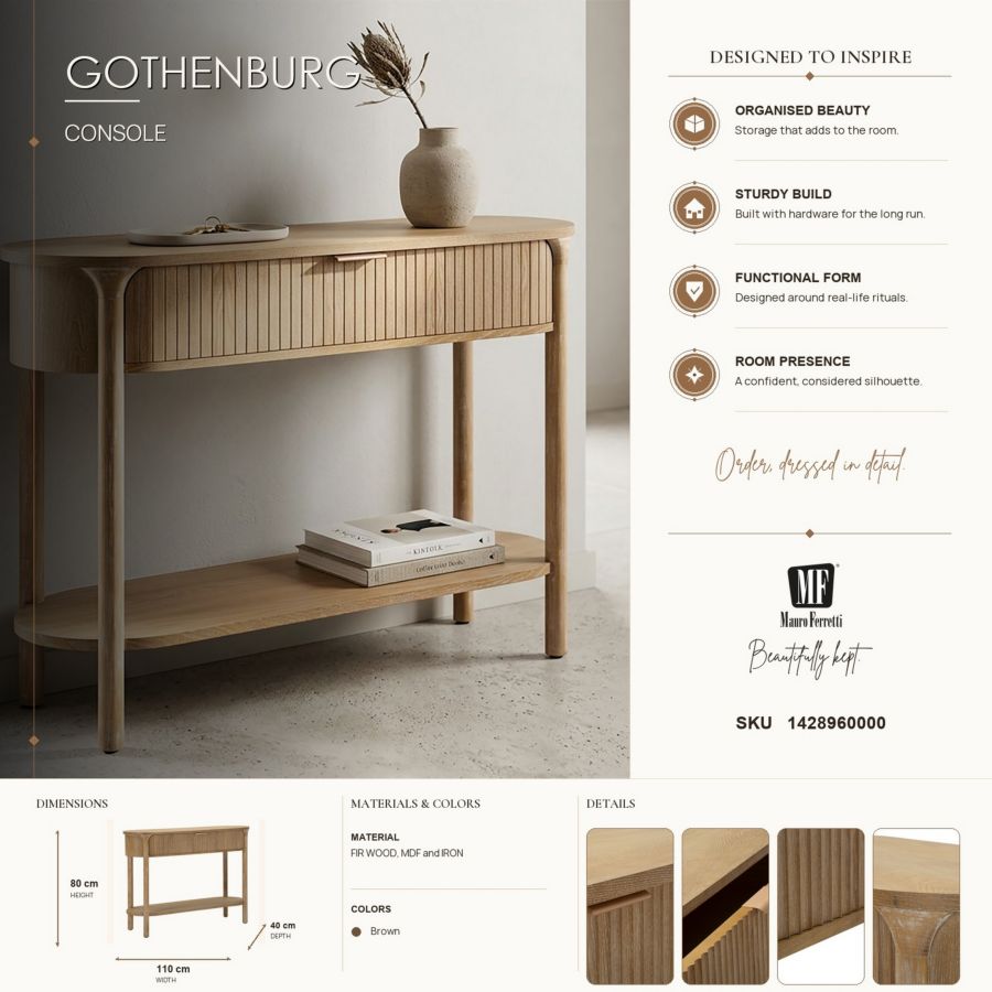 Mauro Ferretti Console Goteborg 110 x 40 x 80 cm