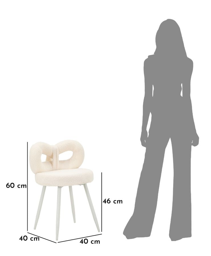 Mauro Ferretti Sedia Mini Ilary Bianca Ø 40 x 67 cm (altezza Seduta 46)