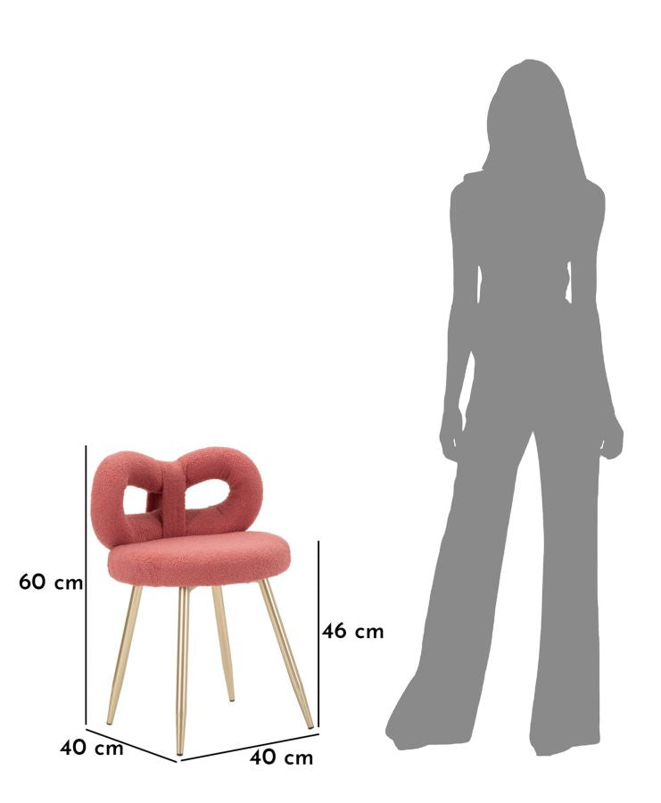 Mauro Ferretti Sedia Mini Ilary Rosa Ø 40 x 67 cm (altezza Seduta 46)