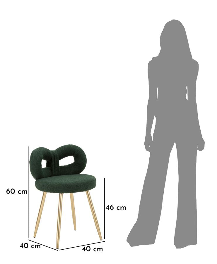 Mauro Ferretti Sedia Mini Ilary Verde Ø 40 x 67 cm (altezza Seduta 46)
