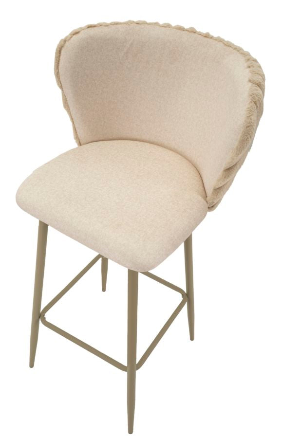 Mauro Ferretti Sgabello Bar Alaska -b- Crema Set 2 pz 55 x 58 x 106 cm (altezza Seduta 77)
