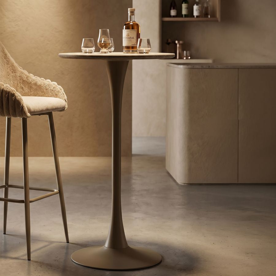 Mauro Ferretti Tavolo Bar Alaska Crema Ø 60 x 106 cm