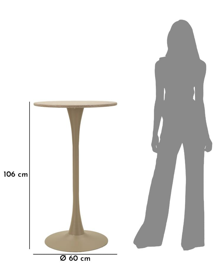 Mauro Ferretti Tavolo Bar Alaska Crema Ø 60 x 106 cm