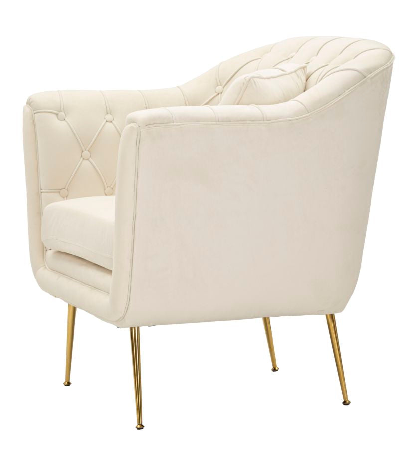 Mauro Ferretti Poltrona Budapest Crema con Cuscino 88 x 83 x 91 cm