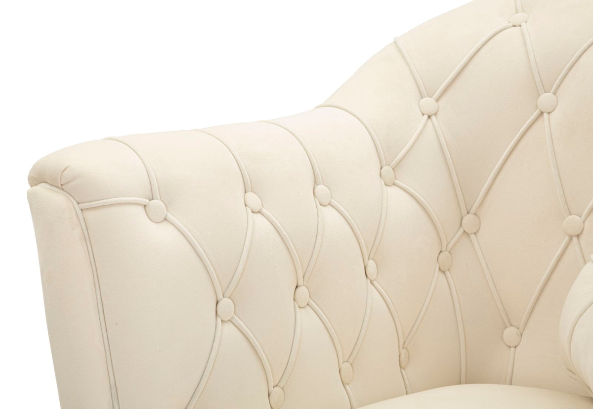 Mauro Ferretti Poltrona Budapest Crema con Cuscino 88 x 83 x 91 cm