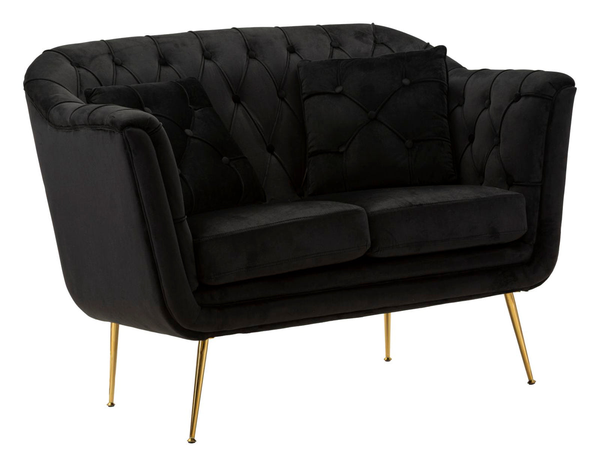 Divanetto budapest nero c/cuscini cm 130x83x91