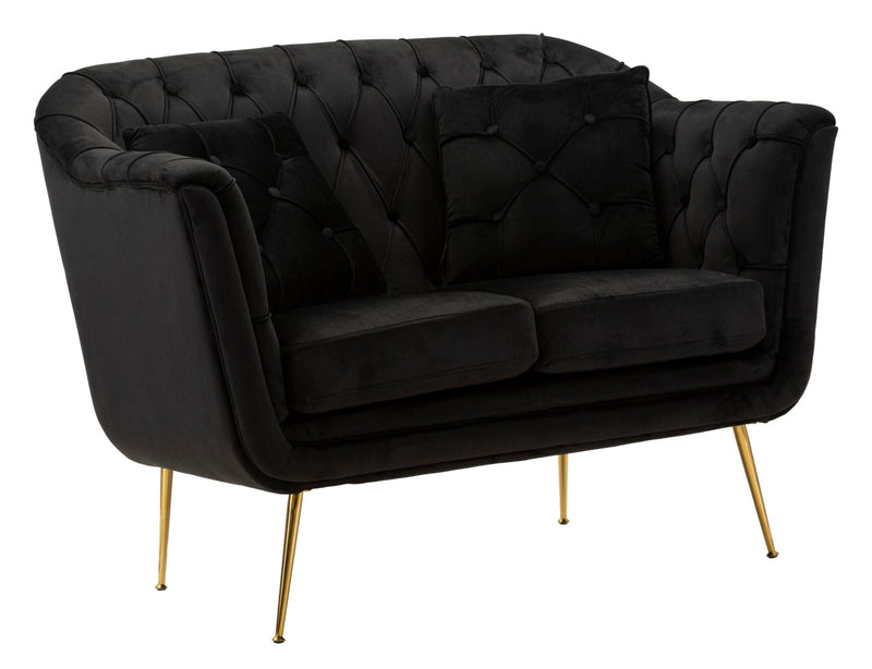 Divanetto budapest nero c/cuscini cm 130x83x91