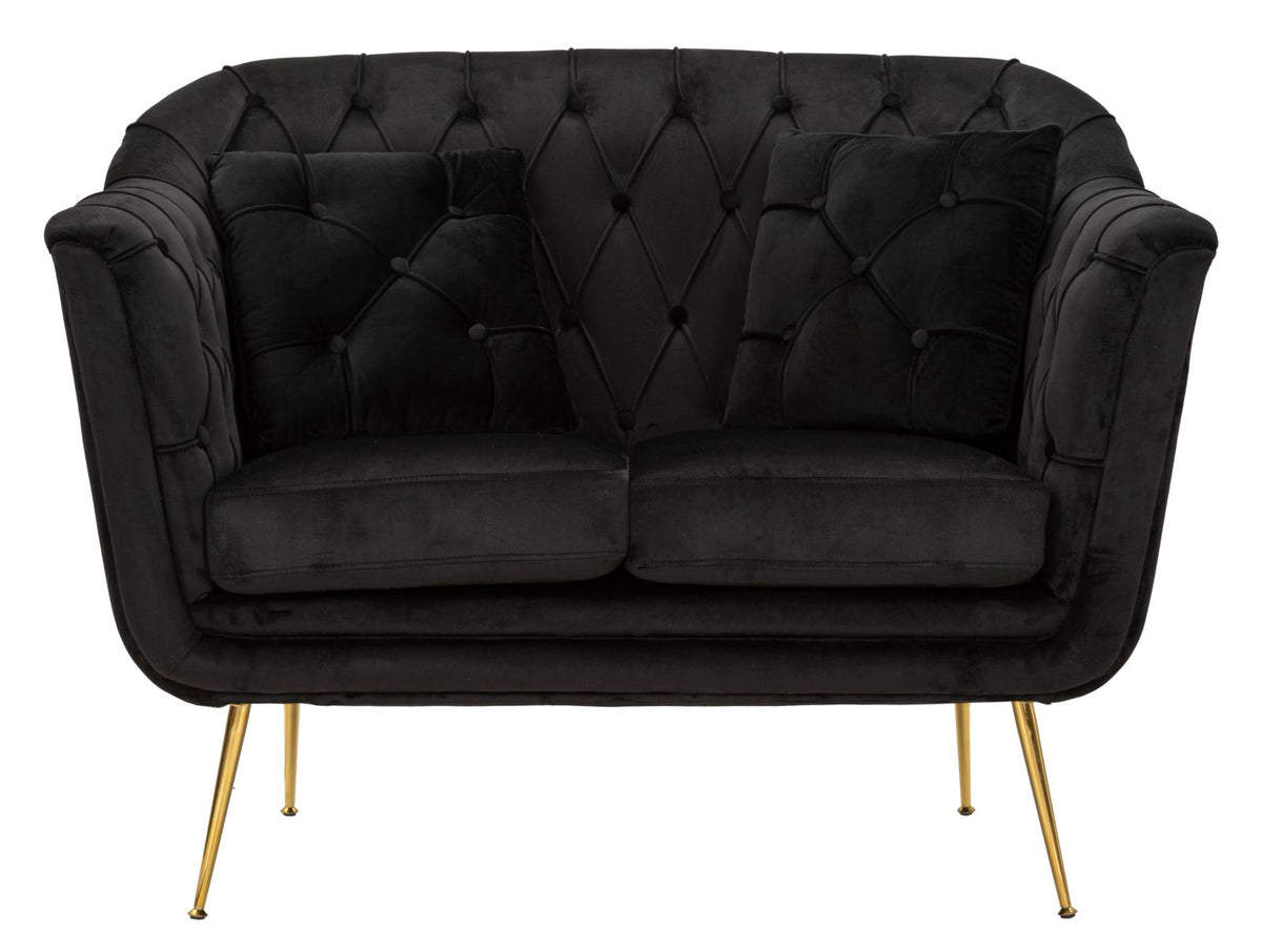 Divanetto budapest nero c/cuscini cm 130x83x91