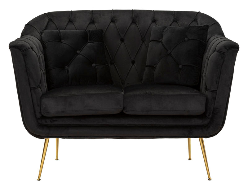 Divanetto budapest nero c/cuscini cm 130x83x91