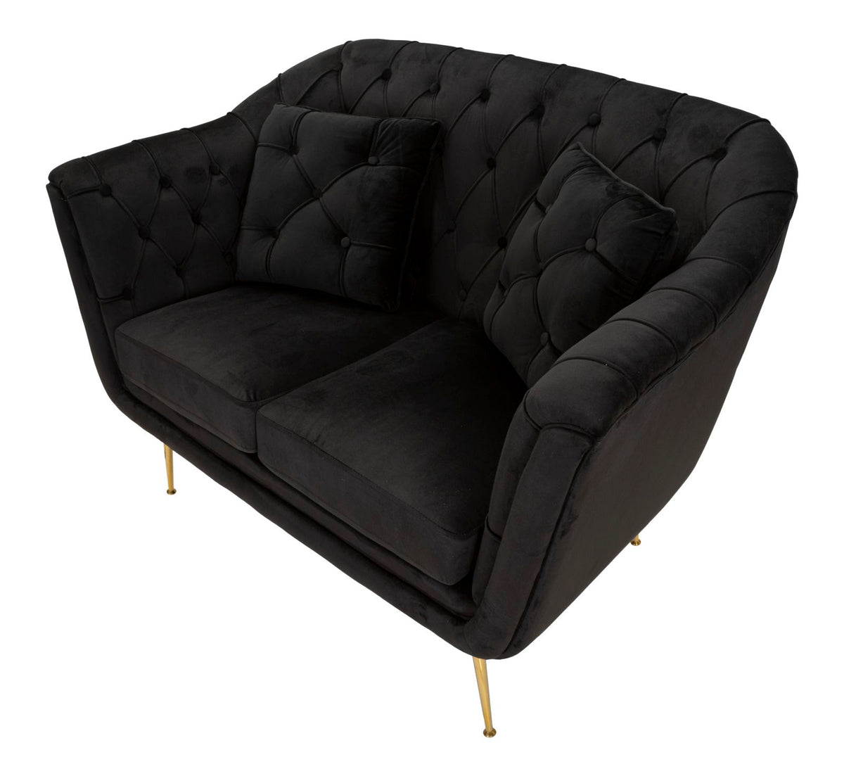 Divanetto budapest nero c/cuscini cm 130x83x91