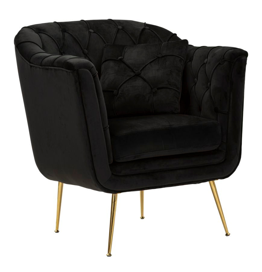 Mauro Ferretti Poltrona Budapest Nera con Cuscino 88 x 83 x 91 cm