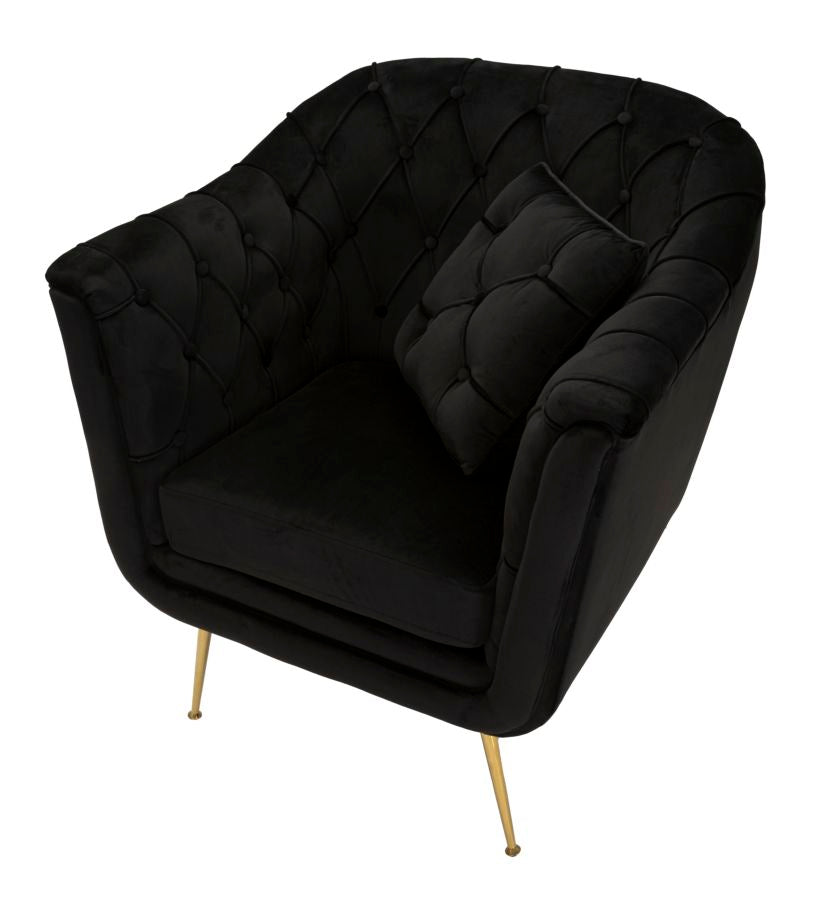 Mauro Ferretti Poltrona Budapest Nera con Cuscino 88 x 83 x 91 cm