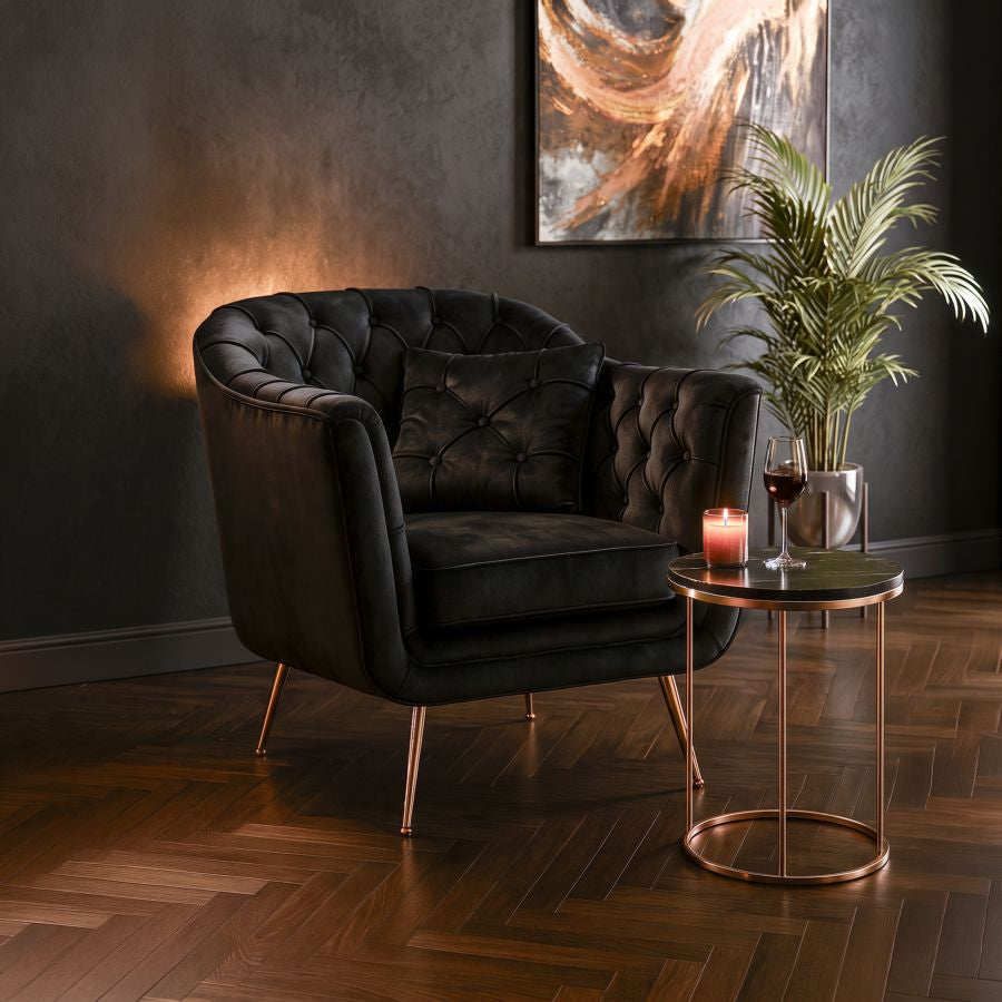 Mauro Ferretti Poltrona Budapest Nera con Cuscino 88 x 83 x 91 cm