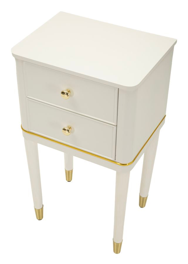 Comodino camille bianco cm 40x30x71