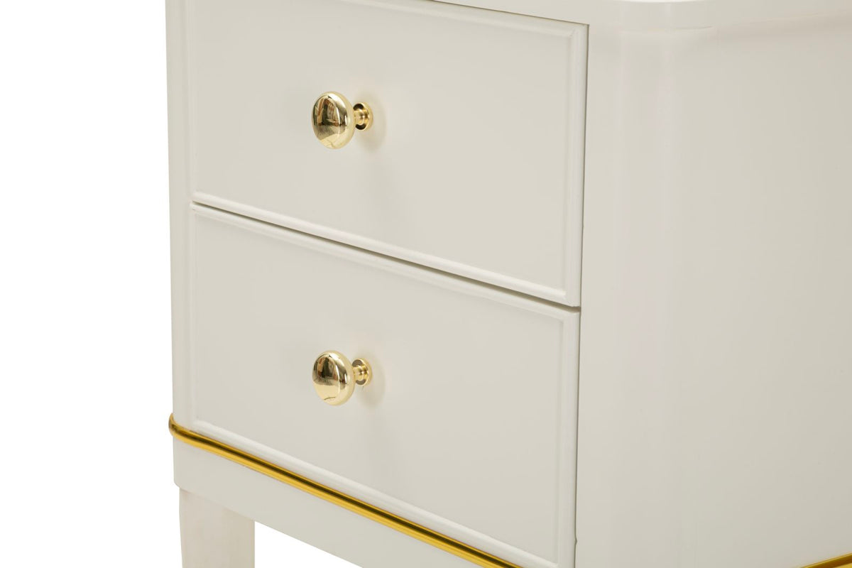 Comodino camille bianco cm 40x30x71