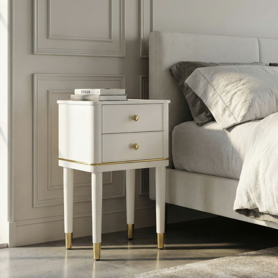 Comodino camille bianco cm 40x30x71