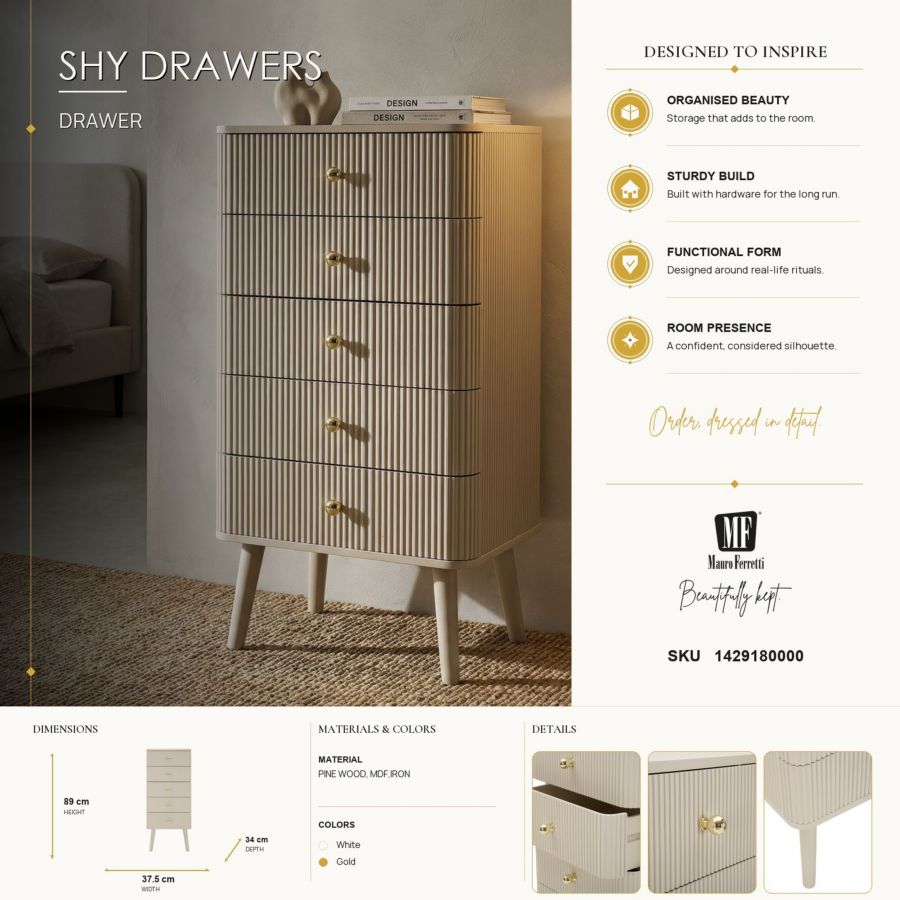 Cassettiera shy cm 37,5x34x89