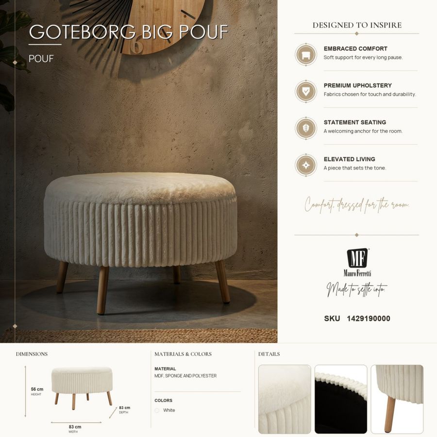 Puff goteborg big cm ø 83x56