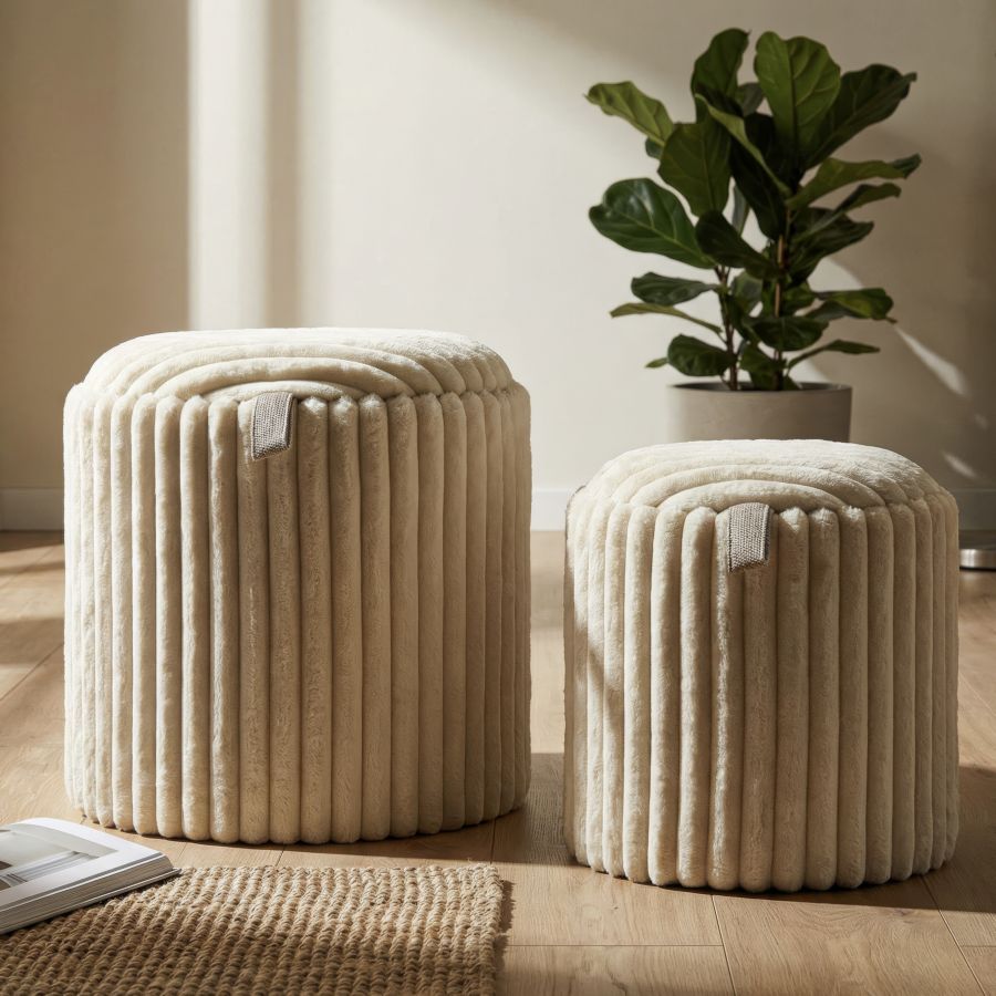 Puff goteborg coppia cm ø 40x42-31x32
