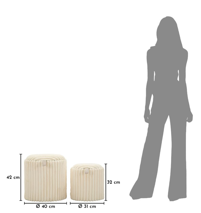 Puff goteborg coppia cm ø 40x42-31x32