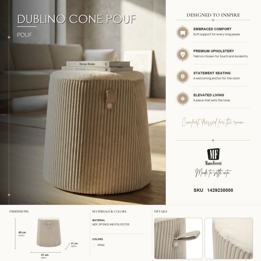 Puff dublino cone cm ø 41x45