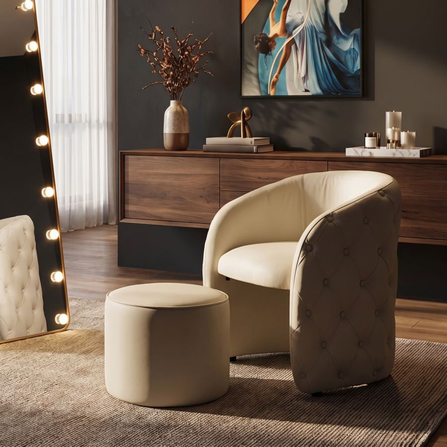 Poltrona c/puff zagabria cm 76x75x80-ø 47x35