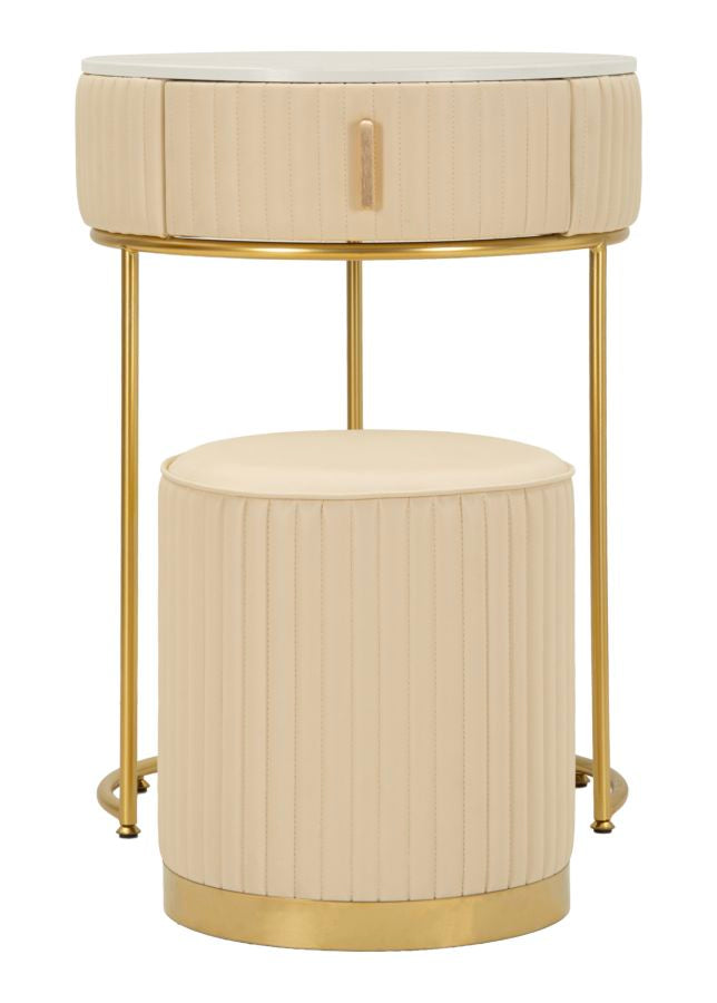 Comodino/toletta c/puff pok cm ø 52x70 - ø 36x39