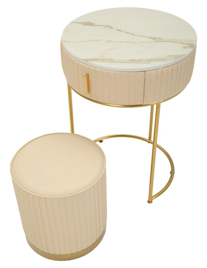Comodino/toletta c/puff pok cm ø 52x70 - ø 36x39