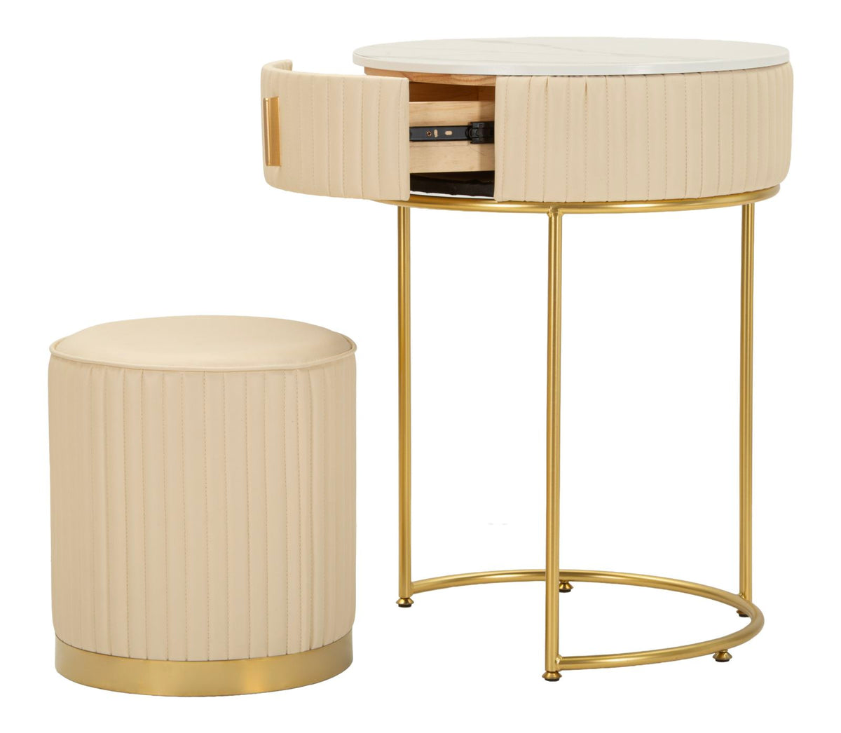 Comodino/toletta c/puff pok cm ø 52x70 - ø 36x39