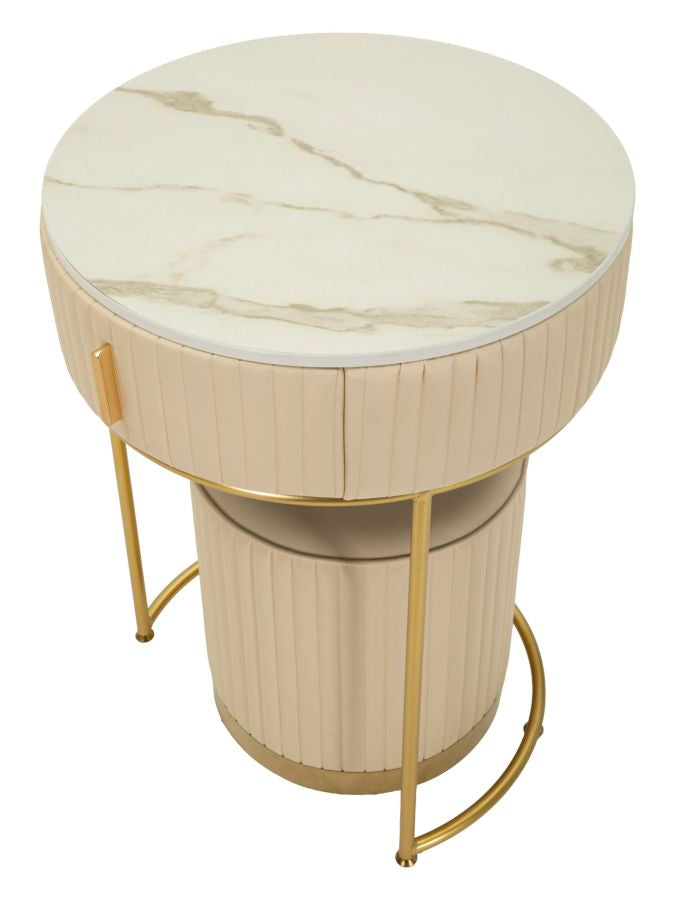 Comodino/toletta c/puff pok cm ø 52x70 - ø 36x39