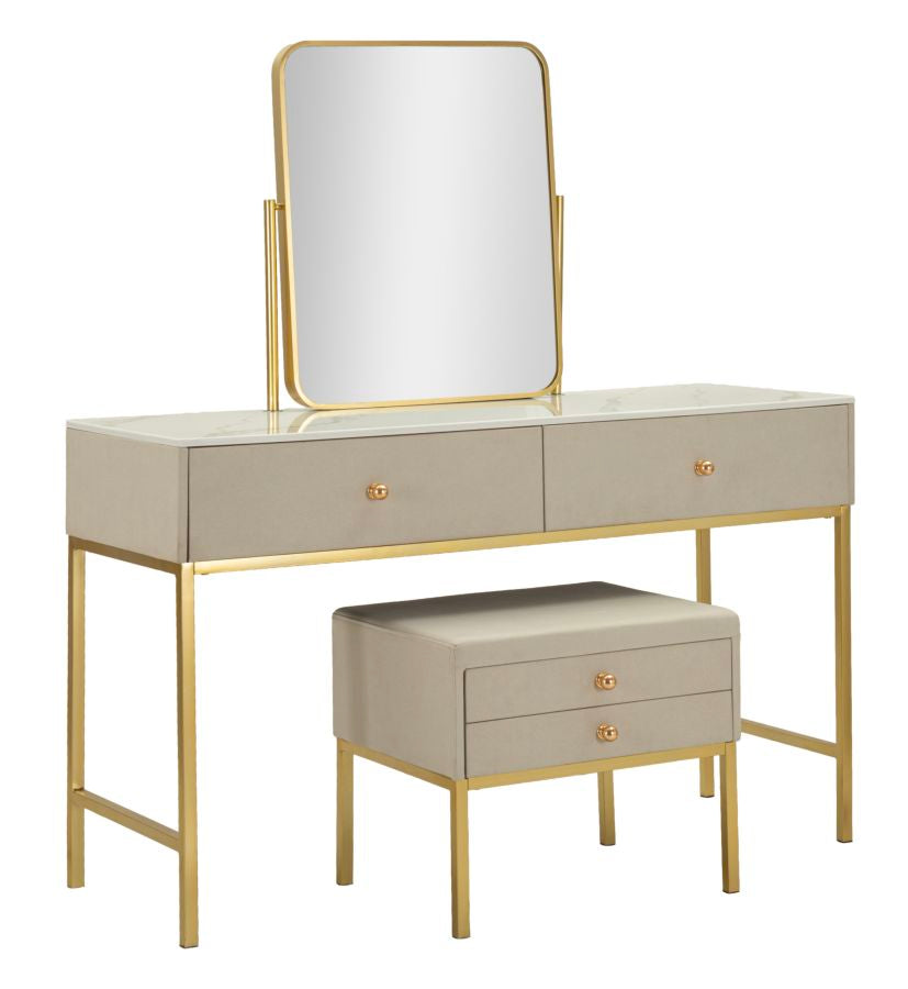 Toletta luxury c/specchio e sgabello cm 120x45x75-50x4x60-50x40x45